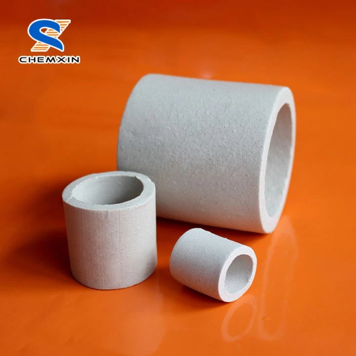 Anel Raschig de cerâmica de alta alumina branco 1 como mídia de suporte de massa em produtos químicos industriais